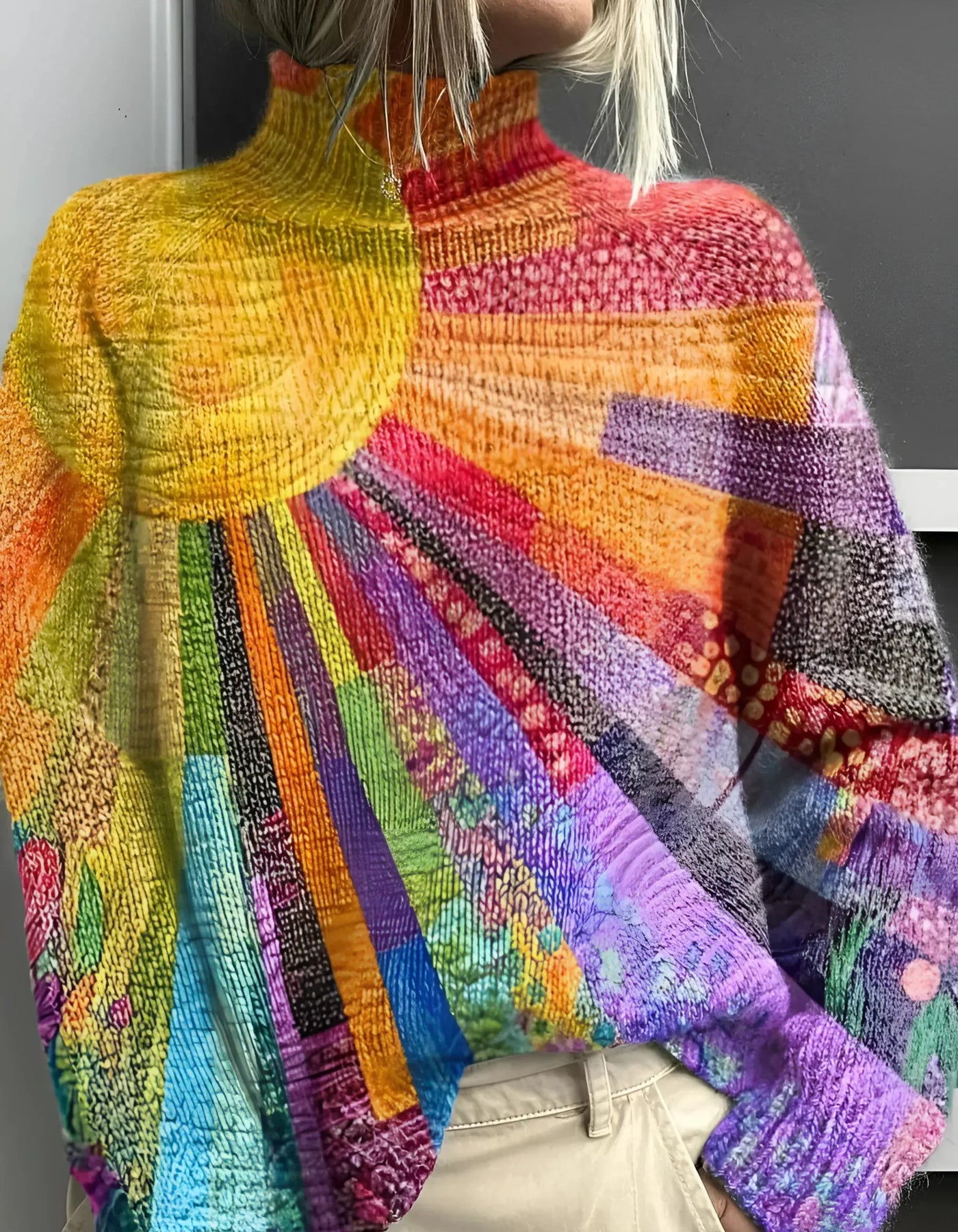 Evie - Colorful and Joyful Turtleneck Sweater